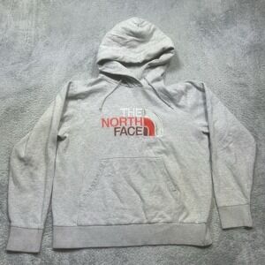 The North Face Hoodie Men's M Gray Embroidered Stitched Logo Sweatshirt‎ Outdoor